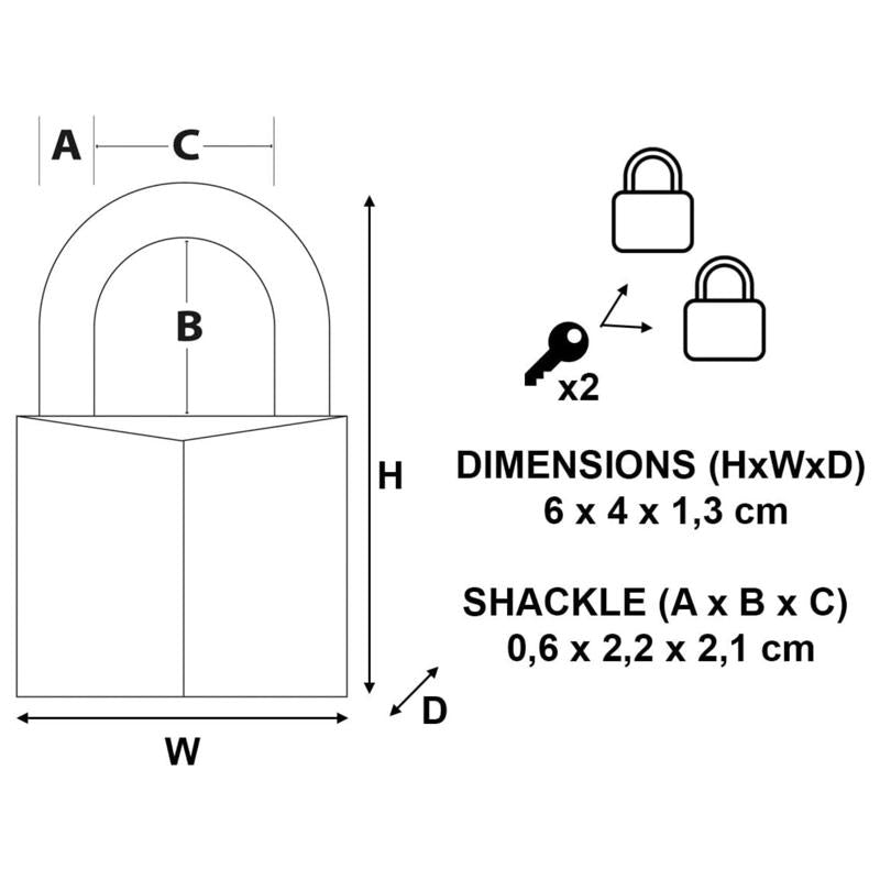 Master Lock 1-1/4 in. H X 5/16 in. W X 1-9/16 in. L Brass 4-Pin Cylinder Padlock