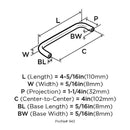 Amerock Allison Allison Cabinet Pull 4 in. Brushed Chrome 1 pk