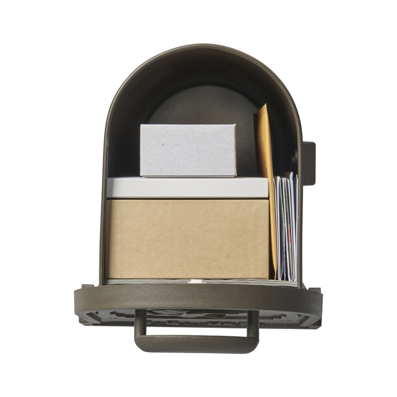 Gibraltar Mailboxes Arlington Classic Galvanized Steel Post Mount Bronze Mailbox