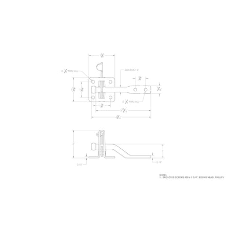 Ace 6.89 in. H X 5 in. W X 1.89 in. L Zinc-Plated Zinc Gate Latch