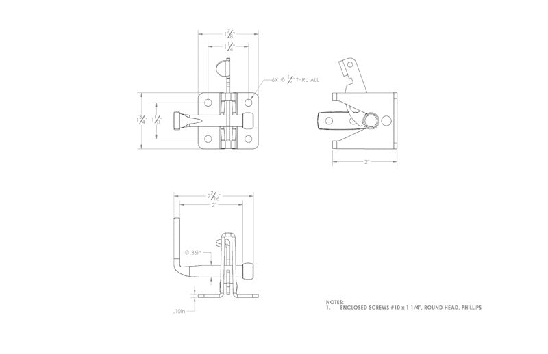 Ace 6.89 in. H X 5 in. W X 1.89 in. L Zinc-Plated Zinc Gate Latch