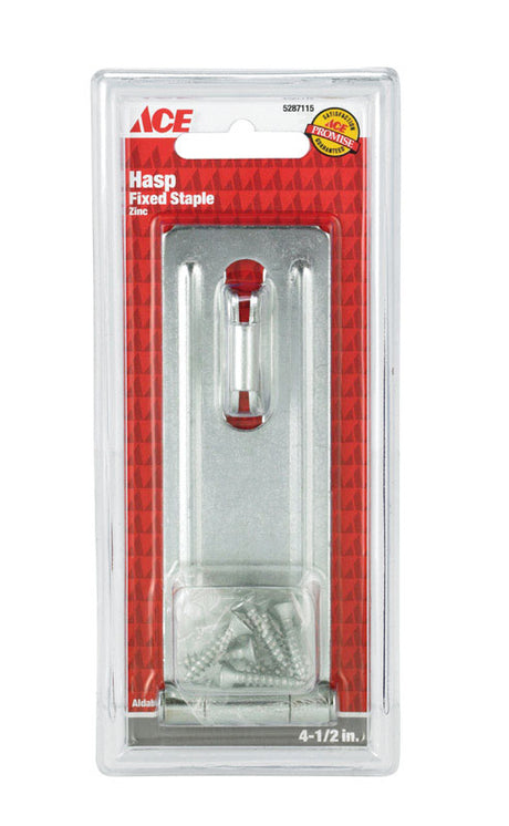 HASP FXD STPL 4-1/2" ZN