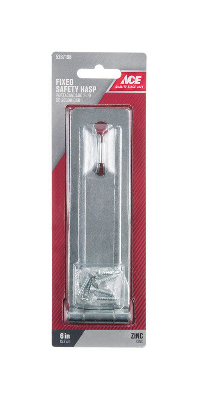 Ace Zinc 6 in. L Fixed Staple Safety Hasp