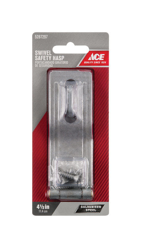 Ace Galvanized Steel 4-1/2 in. L Swivel Staple Safety Hasp