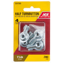 Ace Zinc-Plated Silver Steel Screen/Storm Turn Buttons 4 pk