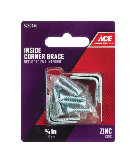 CRNR BRACE 3/4X1/2"ZN4PK