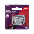CORNR BRACE 1"X1/2"ZN4PK
