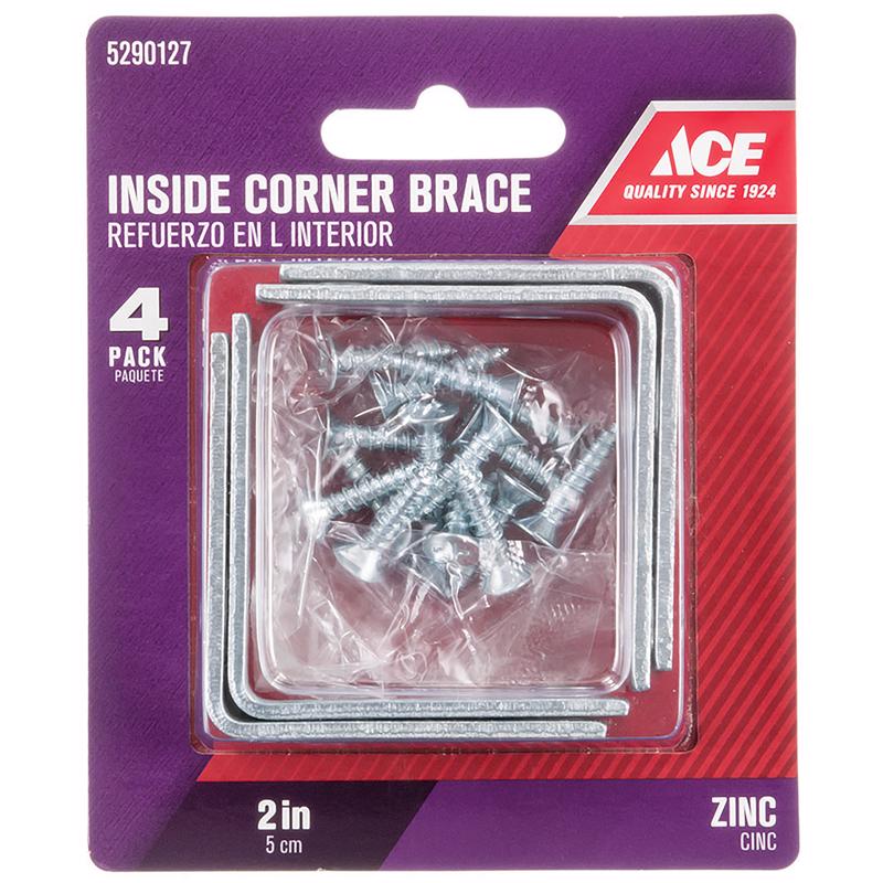 CORNR BRACE 2X5/8"ZN 4PK