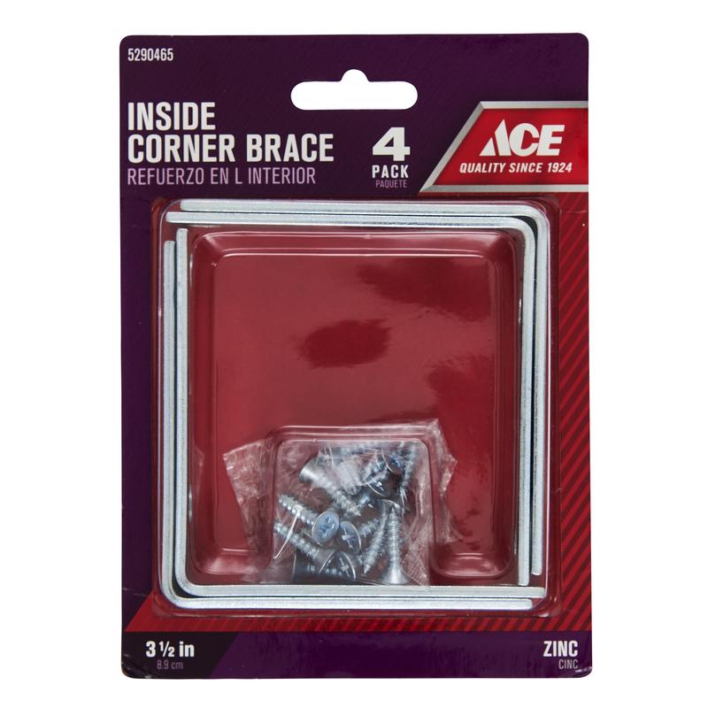 CORNER BRACE3-1/2"ZN4PK