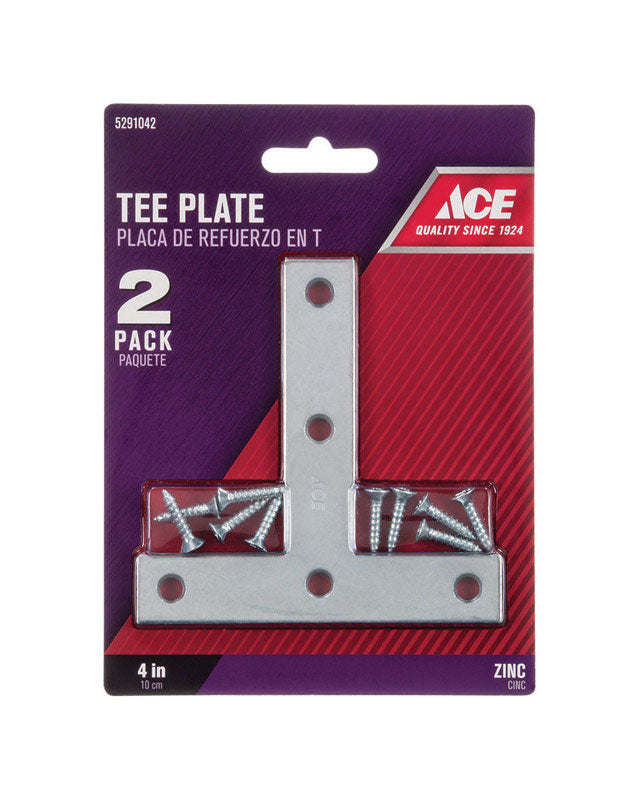 Ace 4 in. H X 4.75 in. W X 4 in. D Zinc Tee Plate