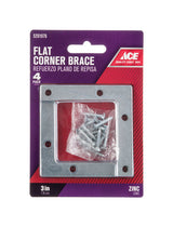 Ace 3 in. H X 3.75 in. W X 3 in. D Zinc Flat Corner Brace