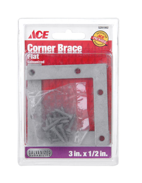 CORNER BRACE FLAT 3"GALV