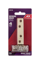 Ace 3 in. H X 0.625 in. W X .87 in. L Bright Brass Mending Brace