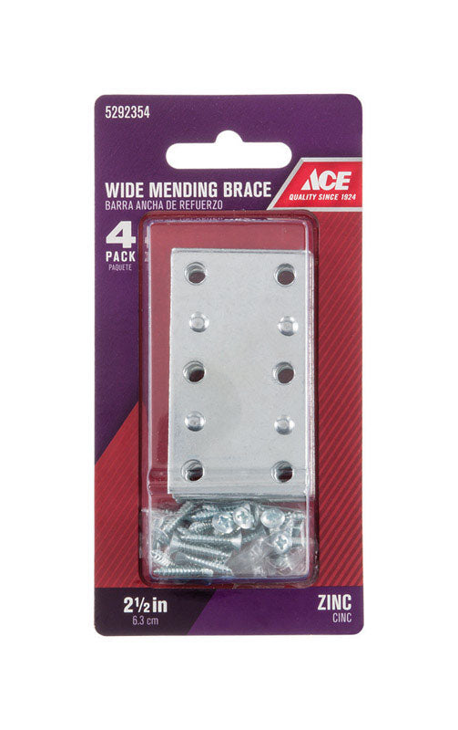 Ace 2.5 in. H X 1.375 in. W X .70 in. L Zinc Mending Brace
