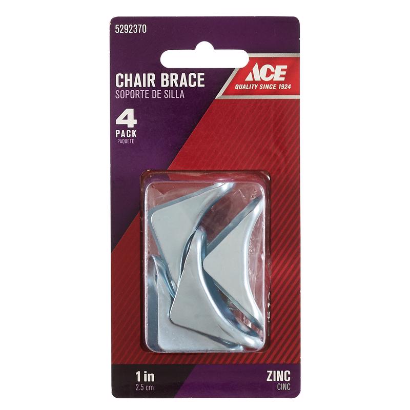 Ace 1 in. H X 2.75 in. W X 1 in. D Zinc Inside Chair Brace