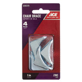Ace 1 in. H X 2.75 in. W X 1 in. D Zinc Inside Chair Brace