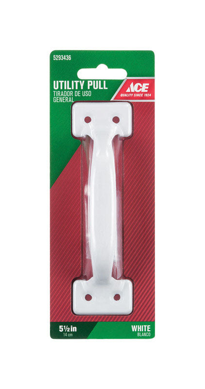 Ace 5.5 in. L Gloss White White Steel Utility Pull