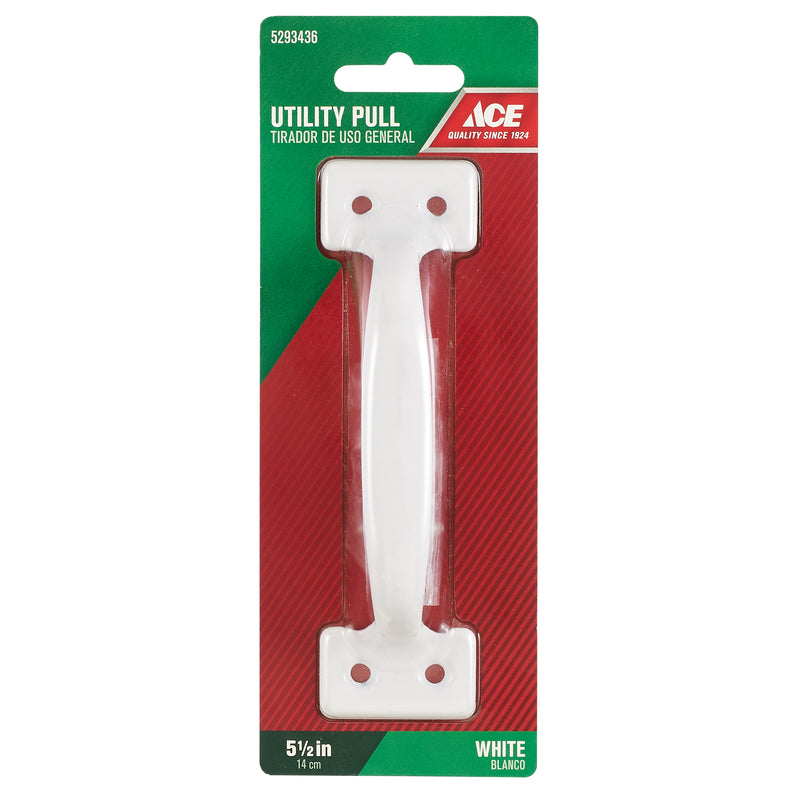 Ace 5.5 in. L Gloss White White Steel Utility Pull
