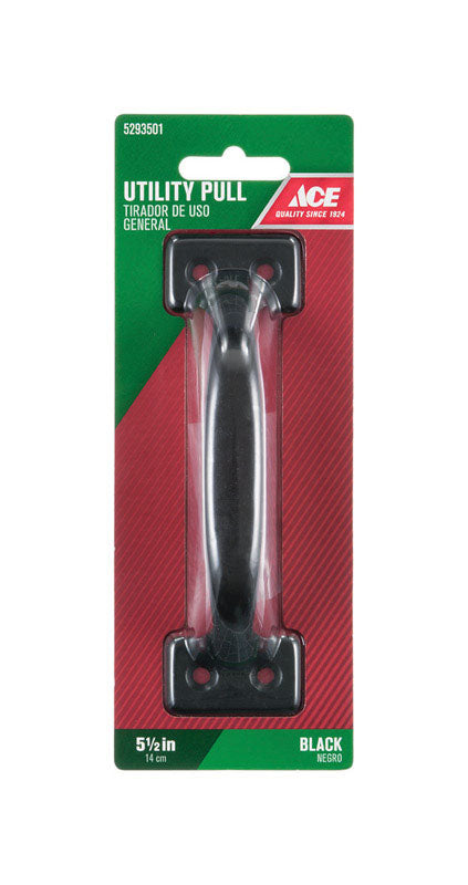 Ace 5.5 in. L Black Steel Utility Pull