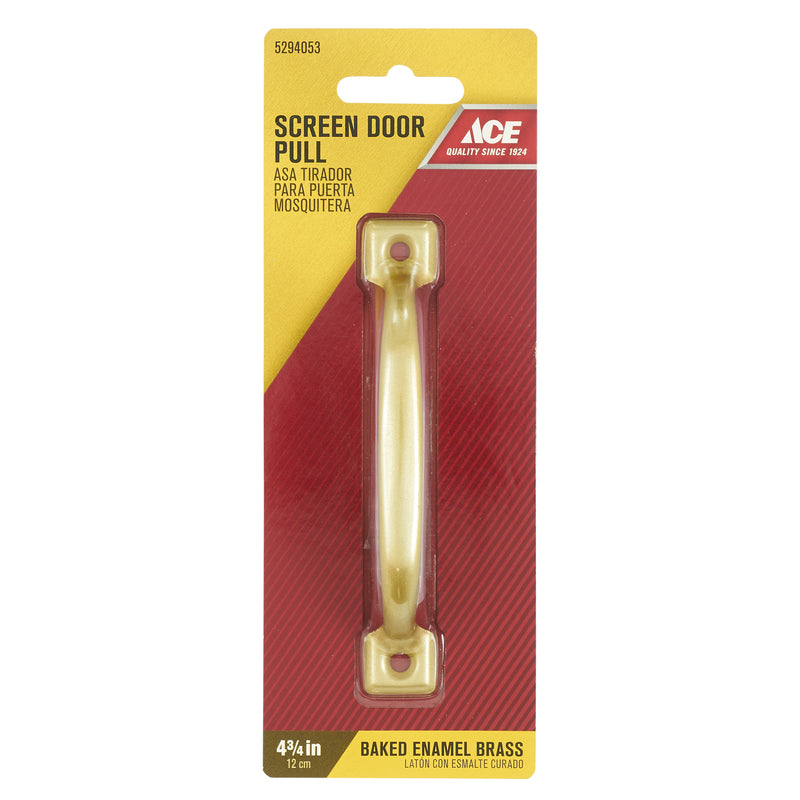 Ace 4.8 in. L Bright Brass Gold Steel Screen Door Pull