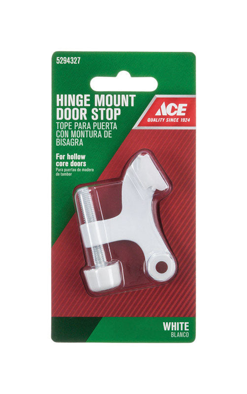 Ace Metal White Hinge Pin Door Stop Mounts to door