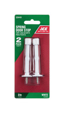 Ace 3 in. W Metal White Spring Door Stop Mounts to door and wall