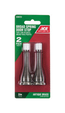 Ace 3 in. W Metal Antique Gold Spring Broad Base Door Stop Mounts to door and wall