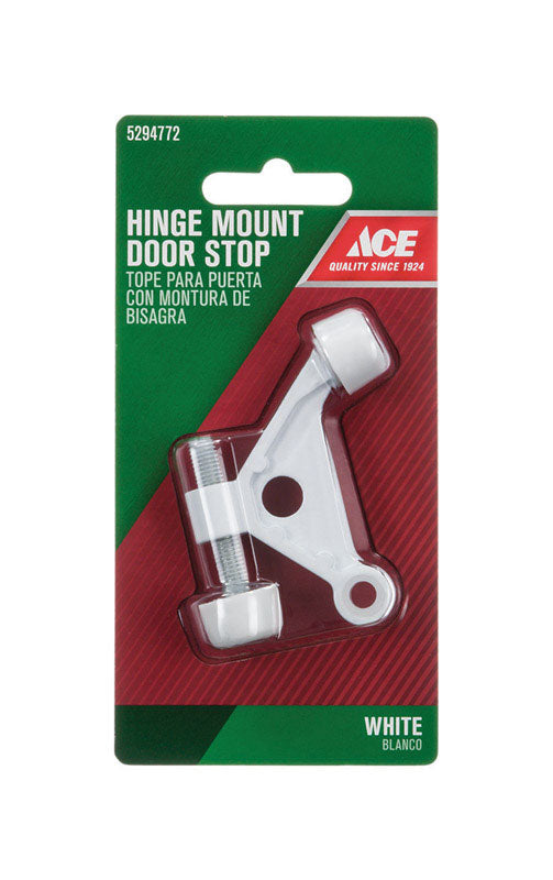 Ace 2-5/8 in. W Metal White Hinge Pin Door Stop Mounts to door and wall