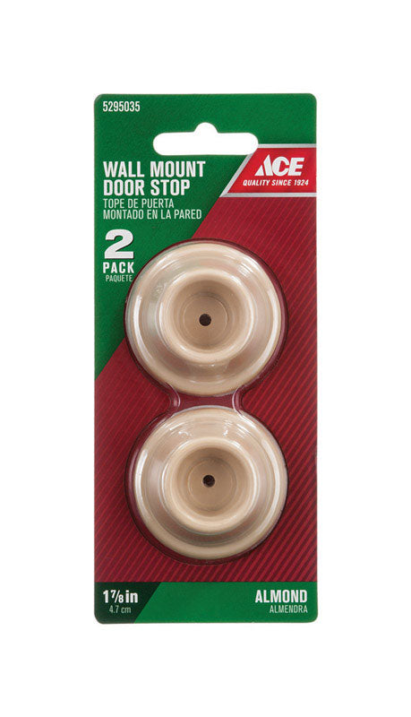 Ace 1-7/8 in. W Plastic Almond Wall Door Stop Mounts to door and wall