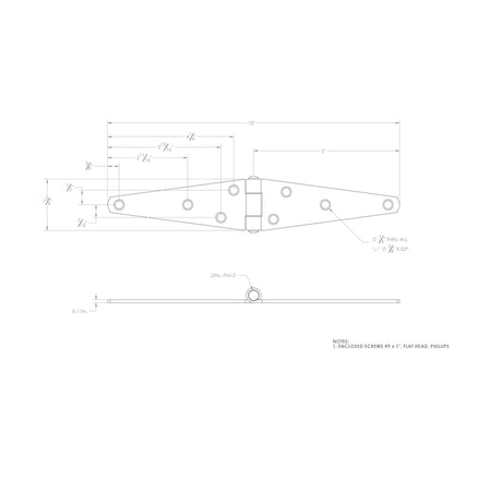 Ace 5 in. L Zinc-Plated Light Duty Strap Hinge 2 pk
