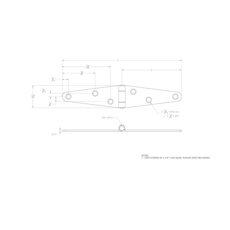 Ace 3 in. L Zinc-Plated Light Duty Strap Hinge 1 pk