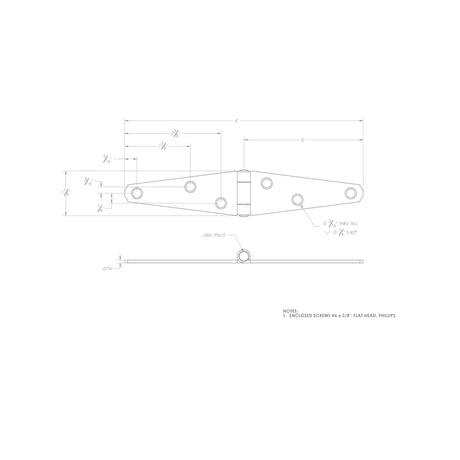 Ace 3 in. L Zinc-Plated Light Duty Strap Hinge 2 pk