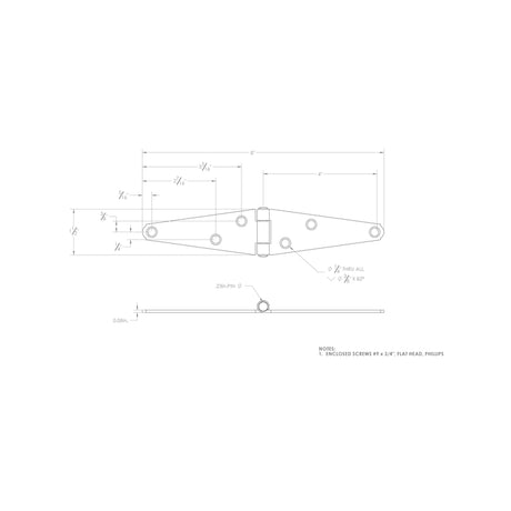 Ace 4 in. L Zinc-Plated Light Duty Strap Hinge 2 pk