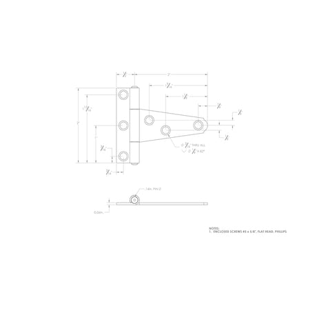 Ace 2 in. L Zinc-Plated Light Duty T Hinge 2 pk