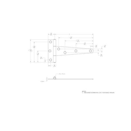 Ace 5 in. L Zinc-Plated Light Duty T Hinge 2 pk