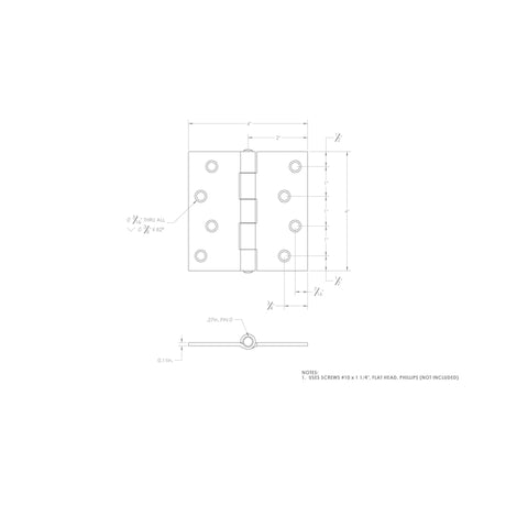 Ace 4 in. L Zinc-Plated Broad Hinge 1 pk