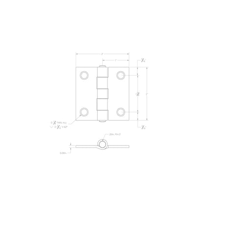 Ace 1.88 in. W X 2 in. L Zinc Plated Zinc Broad Hinge 1 pk