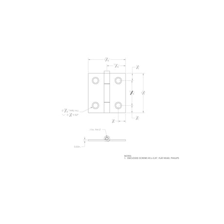 Ace 2.750 in. W X 1-1/2 in. L Bright Brass Gold Brass Narrow Hinge 2 pk