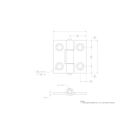 Ace 2.75 in. W X 1 in. L Bright Brass Brass Narrow Hinge 2 pk