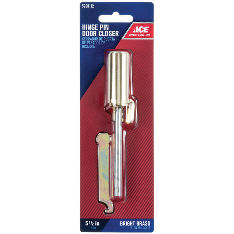 Ace Brass-Plated Steel Adjustable Hinge Pin Door Closer