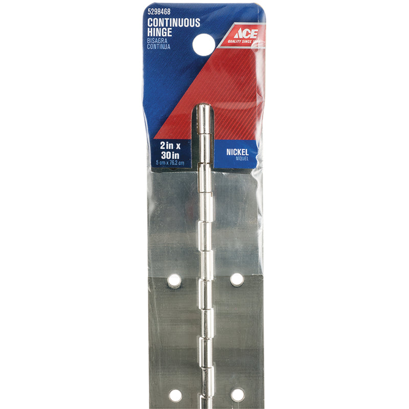 Ace 2 in. W X 30 in. L Nickel Steel Continuous Hinge 1 pk