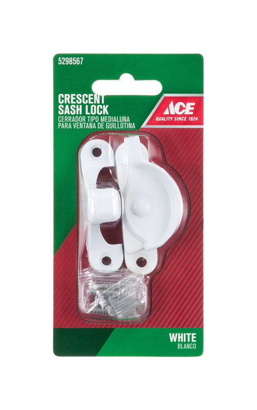 Ace White Chrome Sash Lock 1 pk