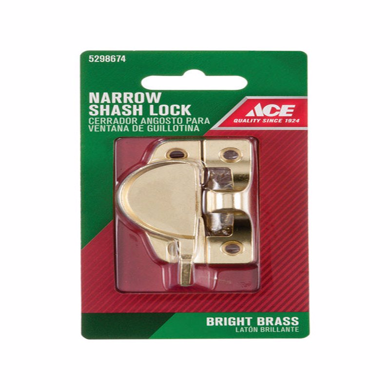 Ace Bright Brass Brass Narrow Sash Lock 1 pk