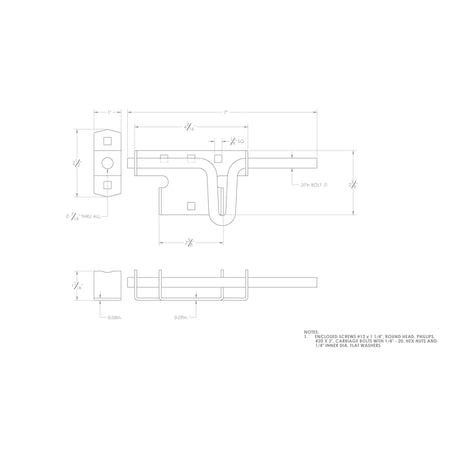 Ace 10.52 in. H X 4.75 in. W X 1.29 in. L Zinc-Plated Zinc Slide Bolt Gate Latch