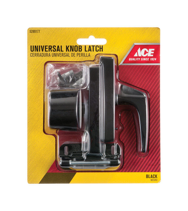 Ace Black Steel Universal Knob Latch 1 pk