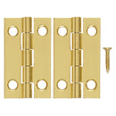 Ace 7/8 in. W X 1-1/2 in. L Polished Brass Brass Narrow Hinge 2 pk