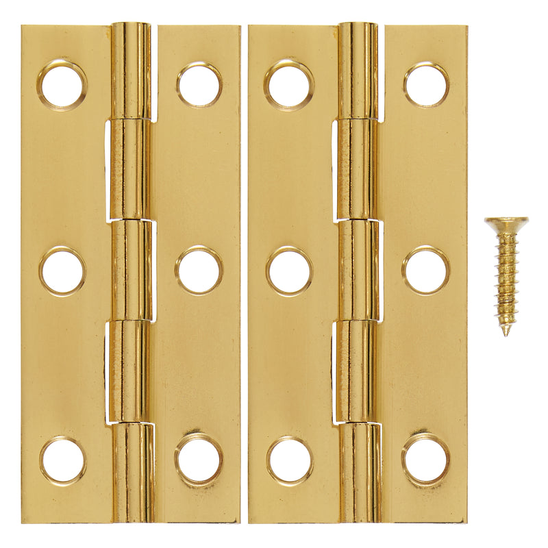 Ace 1-1/2 in. W X 2-1/2 in. L Polished Brass Brass Narrow Hinge 2 pk