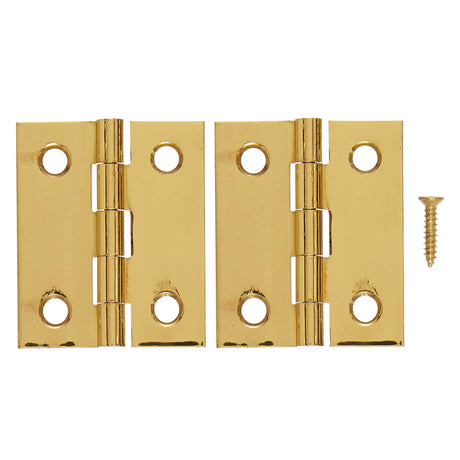 Ace 1-1/2 in. W X 1-1/4 in. L Polished Brass Brass Broad Hinge 2 pk