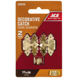 Ace Antique Brass Decorative Catch 0.9 in. 1.4 in. 2 pk