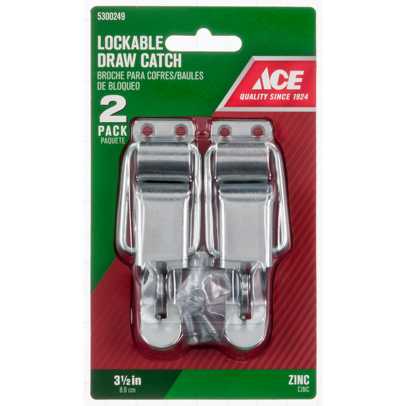 Ace Zinc-Plated Zinc Lockable Drawer Catch 2 pk